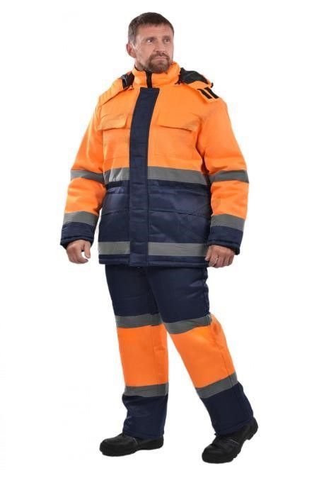 Костюм мужской утепленный СИГНАЛ (синий/оранжевый) КОС 596.1
