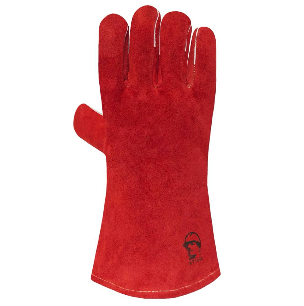 Краги спилковые утепленные красные (иск.мех) 