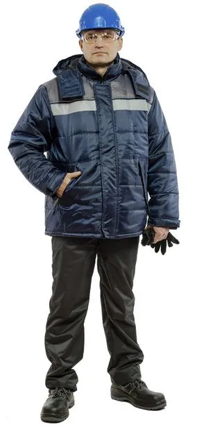 Куртка мужская зимняя Эребус (т.синий/серый)
